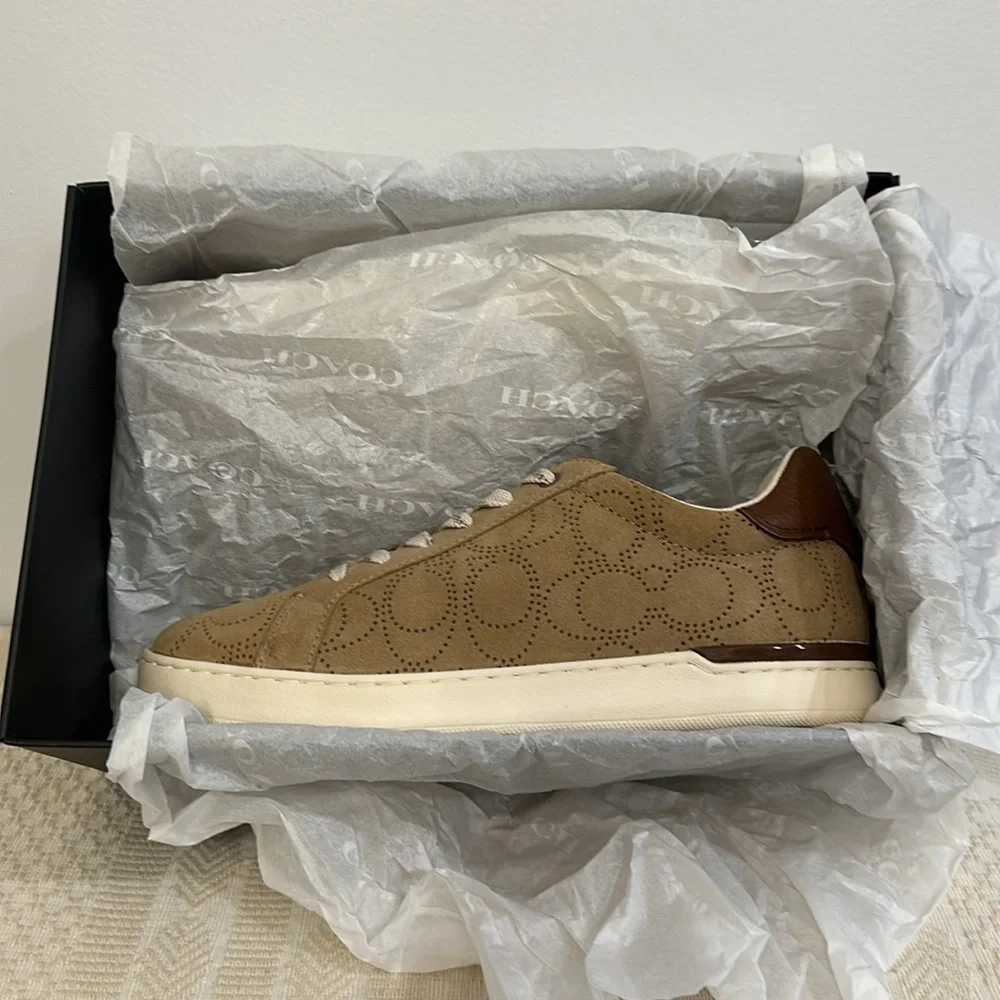 Coach Clip Perforated Low Top Signature Men’s Sneaker - Oat - Picture 7 of 7